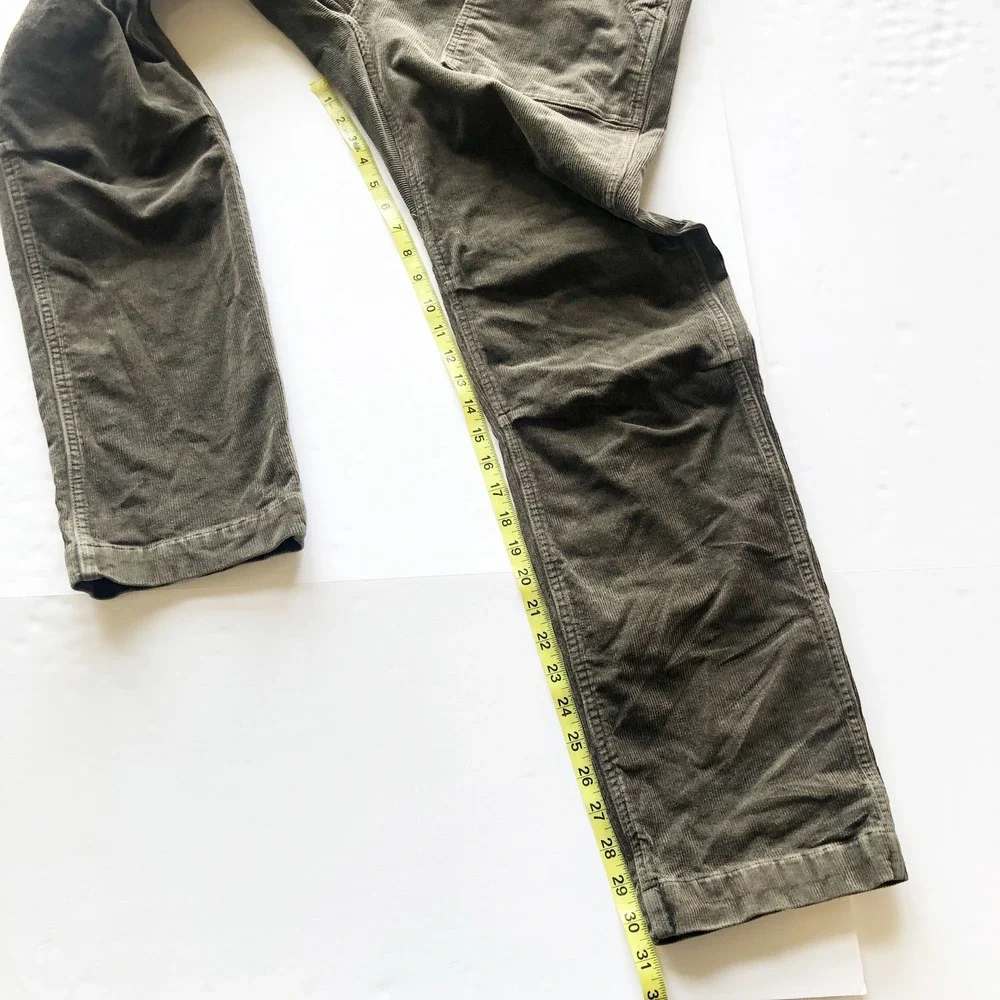 Relwen Pants Mens 36 Corduroy Supply Pant Olive Brown Stretch Utility Trousers